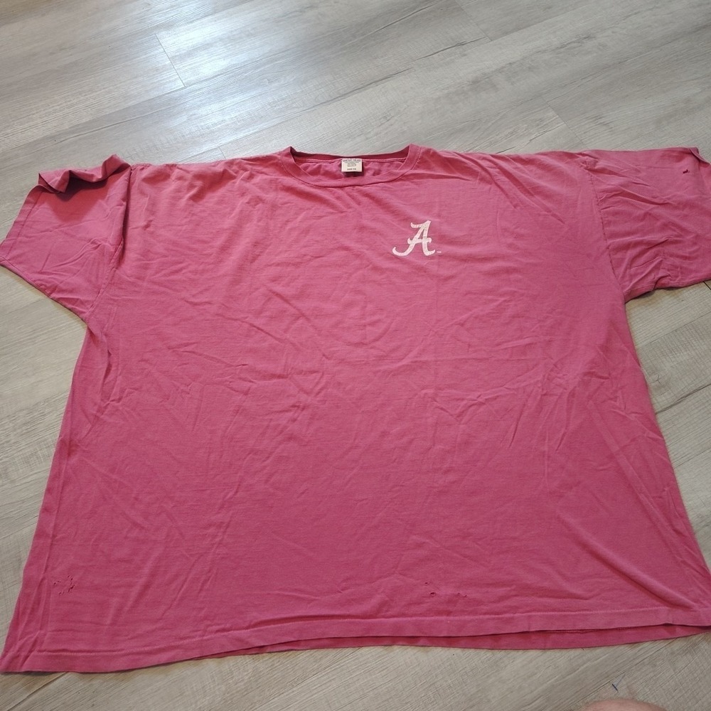 Alabama Crimson Tide Single Stitch T shirt VTG Red 6XL Made USA Worn Flaws